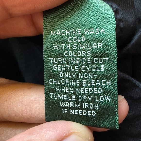 Lauren Jeans Co Ralph Lauren Womens Black Denim Straight Leg Pants Size 8P - Picture 9 of 13